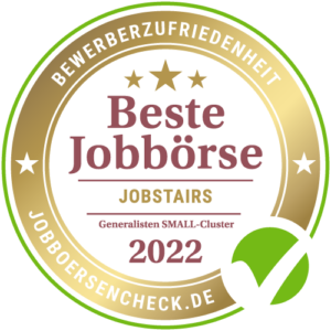 JobStairs Auszeichnung als Beste Jobbörse 2022 für Bewerbende