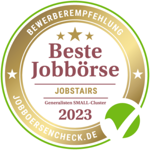 JobStairs Beste Jobbörse Auszeichnung 2023 Bewerberempfehlung