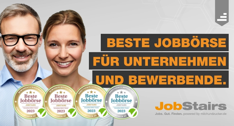 JobStairs. Jobs. Gut. Finden. Auch 2023 beste Jobbörse für Unternehmen und Bewerbende